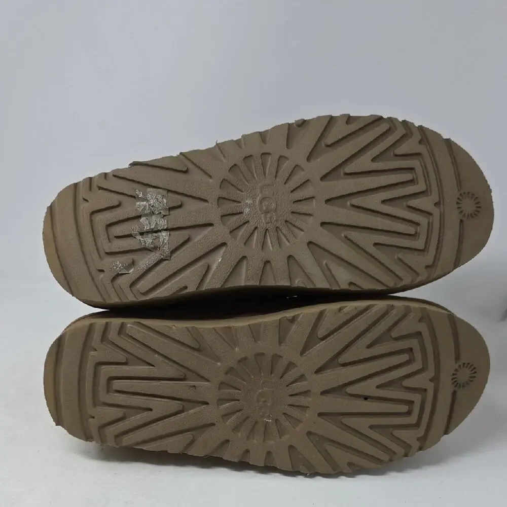 UGG Tan Suede Zip-Up Boots Platform Chesnut Women's Size 11